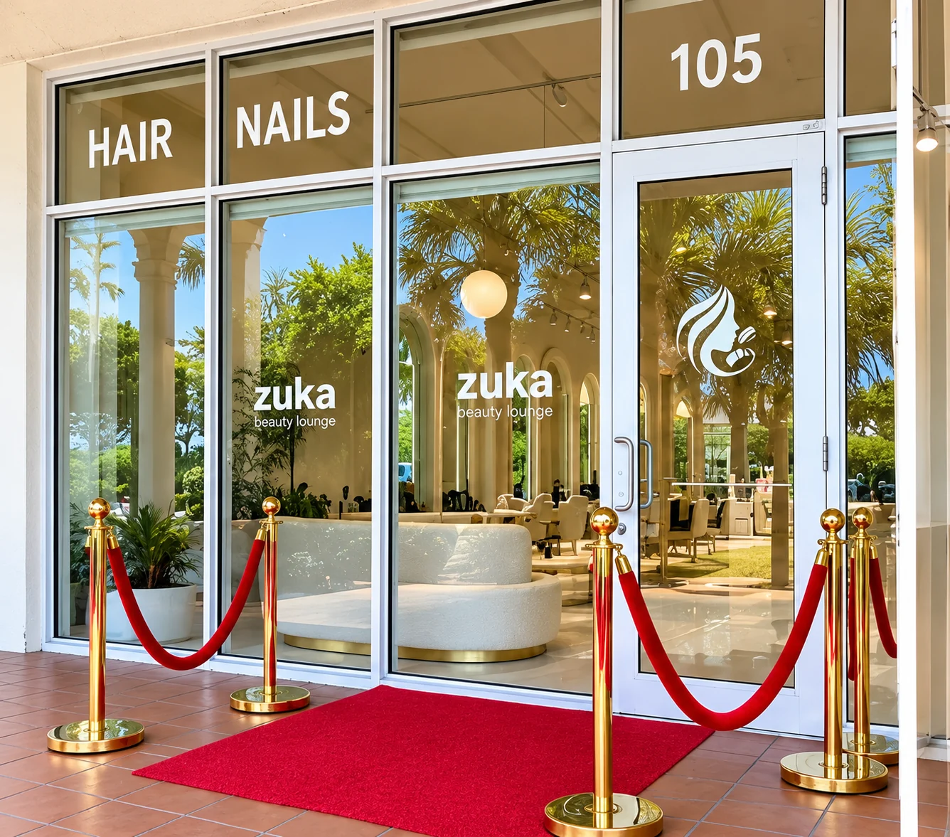 The entrance to Zuka Hair